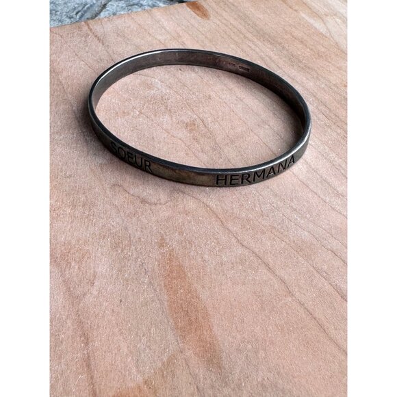 Sterling Silver 925 Bracelet Sister Multiple Languages 25.83G Elegant  Sentiment - Picture 8 of 8